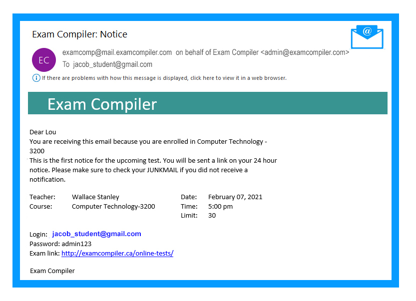 Exam Compiler Exam